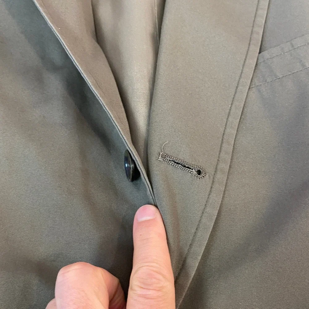 Vintage Brooks Brothers Blazer Mens 45R Olive Green USA Cotton Union 3 roll 2